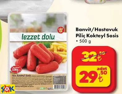 BANVİT/HASTAVUK PİLİÇ KOKTEYL SOSİS